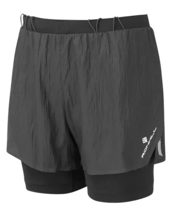 Sort alergare dama  Tech Race Twin Short SS 2025, Negru