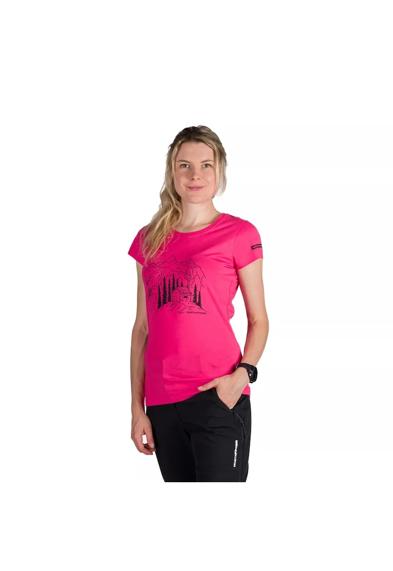Tricou outdoor bumbac organic femei Sabrina, Roz