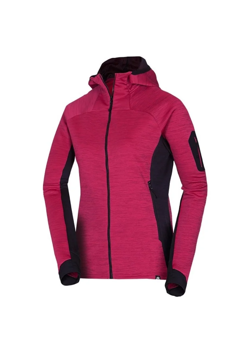 Bluza trekking dama  Joni, Visiniu/Negru