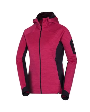 Bluza trekking dama  Joni, Visiniu/Negru