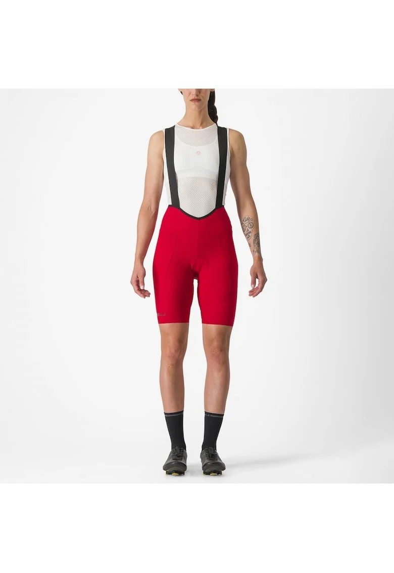 Pantaloni scurti cu bretele  Espresso W DT, de dama, Rosu