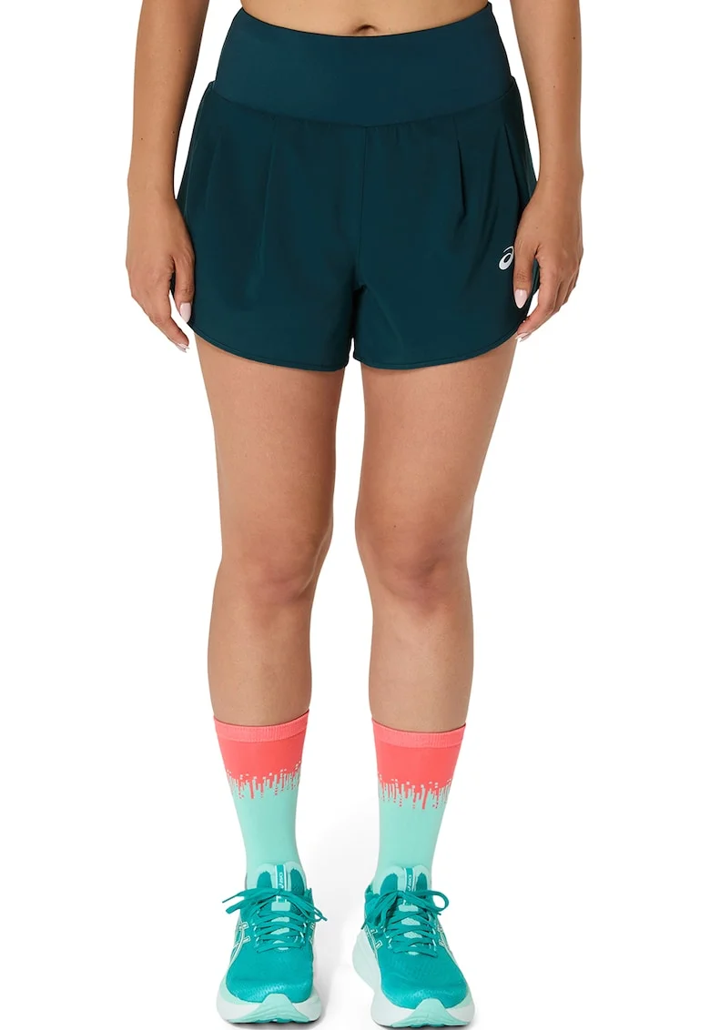 Pantaloni scurti cu snururi, pentru alergare Road 3.5IN, Verde englez