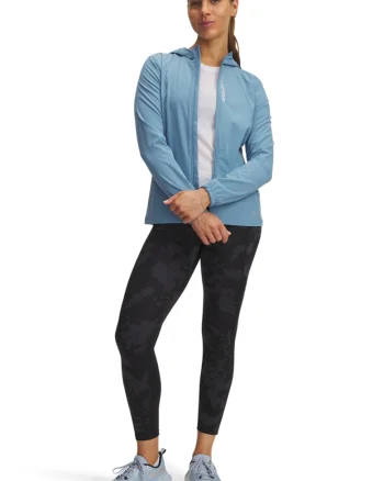 Colanti crop cu model camuflaj, pentru alergare Launch, Negru