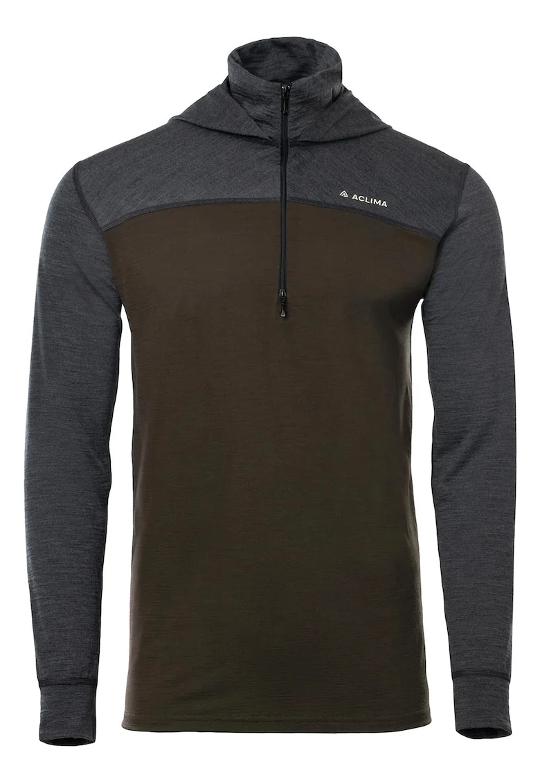 Bluza termica barbati  Lightwool, Maro/Gri