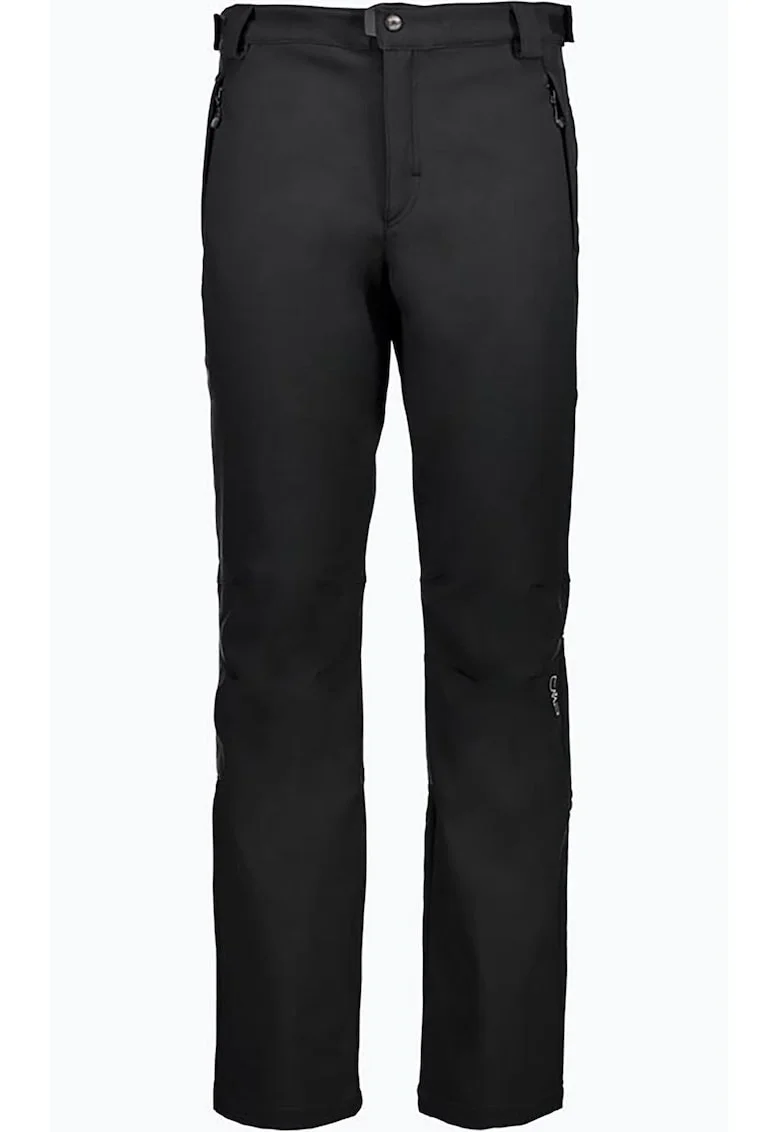 Pantaloni softshell lungi pentru barbati,  Poliester, Elastan, Negru, Negru