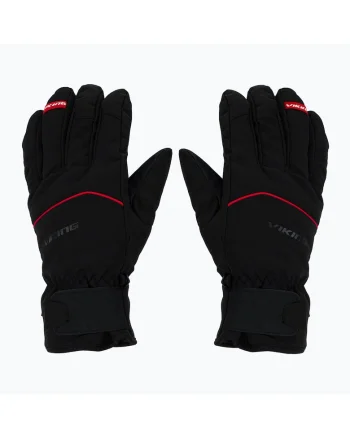Manusi de ski pentru barbati,  Solven Ski, Poliester, Negru/Rosu,