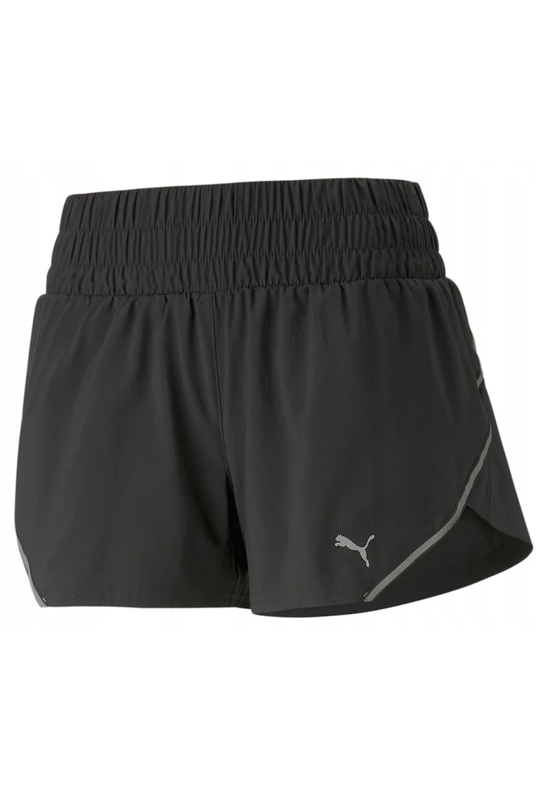 Pantaloni sport dama,  Run Woven, scurti, negru,