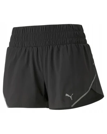 Pantaloni sport dama,  Run Woven, scurti, negru,