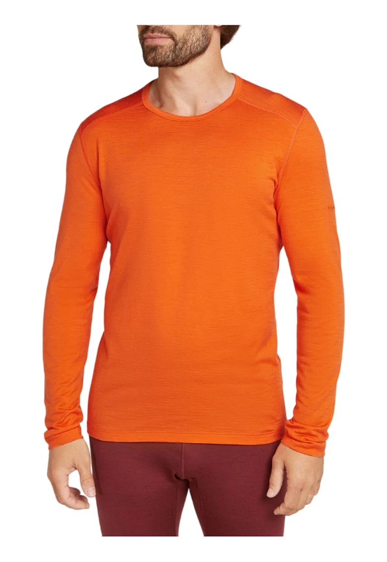 Bluza merino barbati  200 Oasis Crewe-Portocaliu-XXL