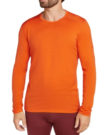 Bluza merino barbati  200 Oasis Crewe-Portocaliu-XXL