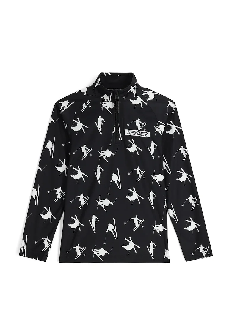 Bluza schi copii  Ski Day 1/2 Zip, negru/alb, Alb/Negru