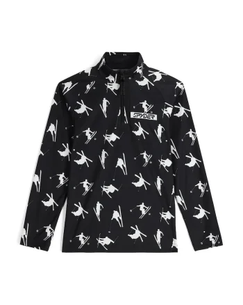 Bluza schi copii  Ski Day 1/2 Zip, negru/alb, Alb/Negru
