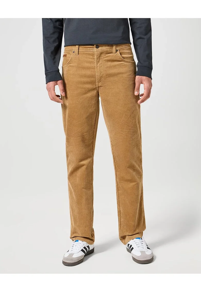 Blugi Barbati,  Texas, Straight Fit, Talie Medie, 5 Buzunare, Fermoar, Lungi, Bumbac, Maro, Maro nisip