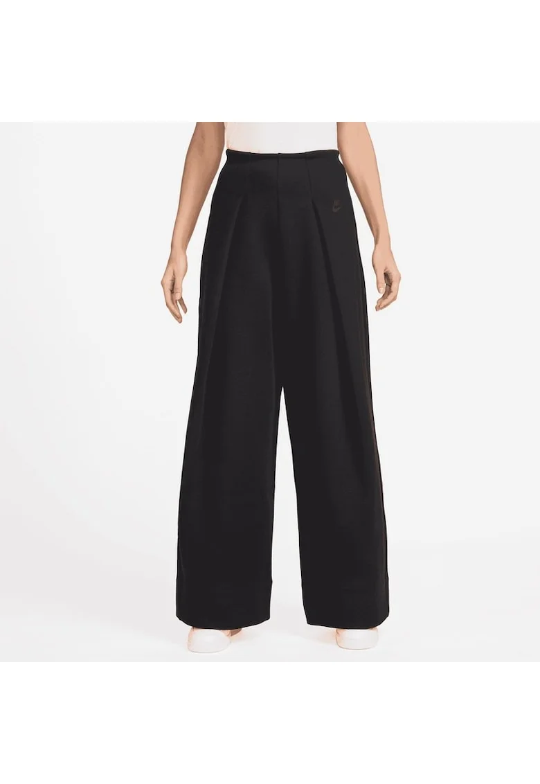Pantaloni  W NSW TCH FLC HR PLT PANT WIDE-FV8052-010