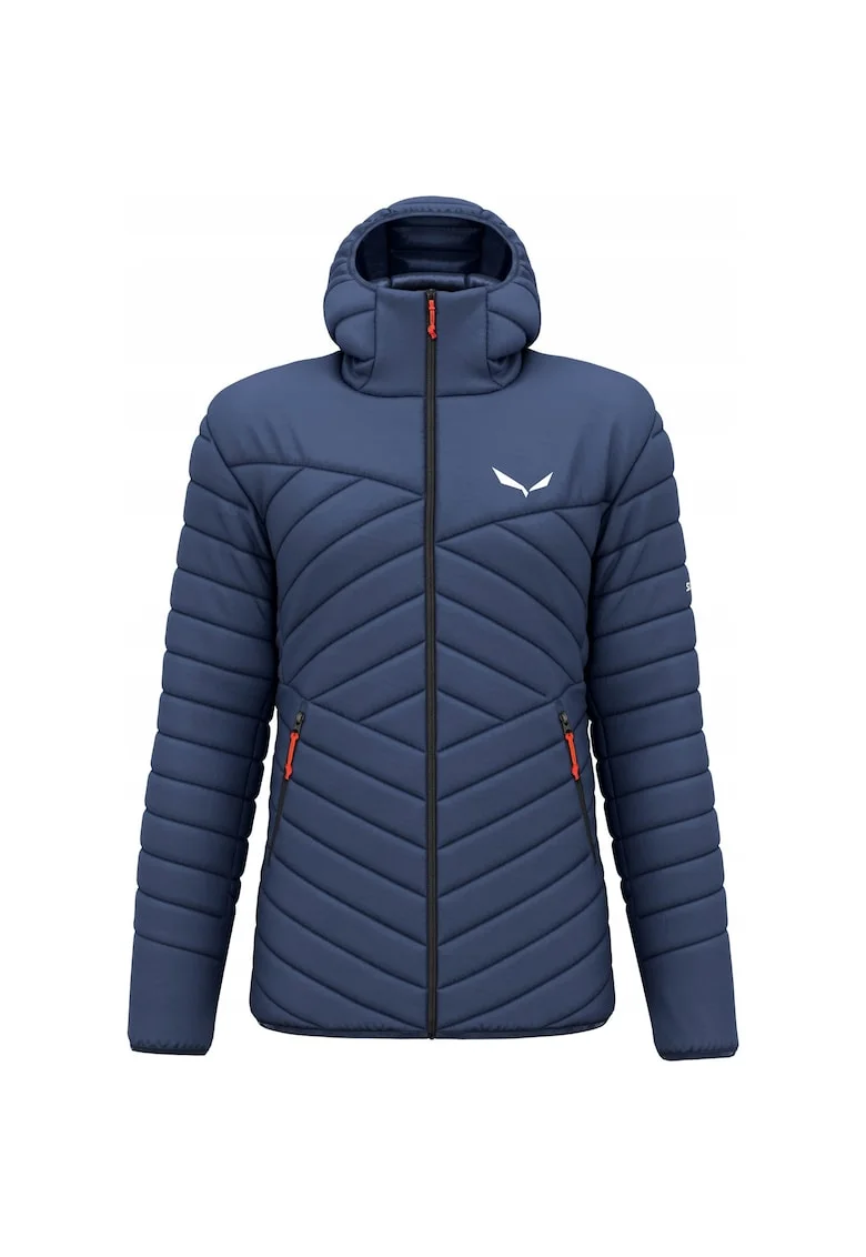 Geaca de puf  Brenta, usoara, albastru inchis, nylon, cu gluga,
