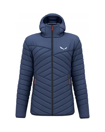 Geaca de puf  Brenta, usoara, albastru inchis, nylon, cu gluga,