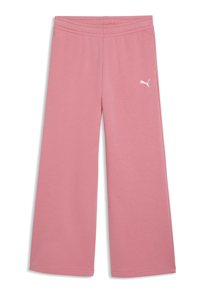 Pantaloni de trening ampli cu snur in talie, Roz