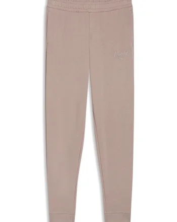 Pantaloni uni de trening din amestec de bumbac, Roz prafuit