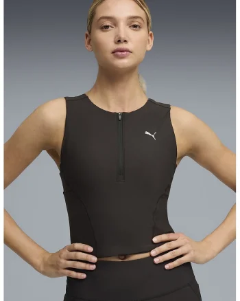 Top crop pentru fitness Run Lightstride, Maro inchis