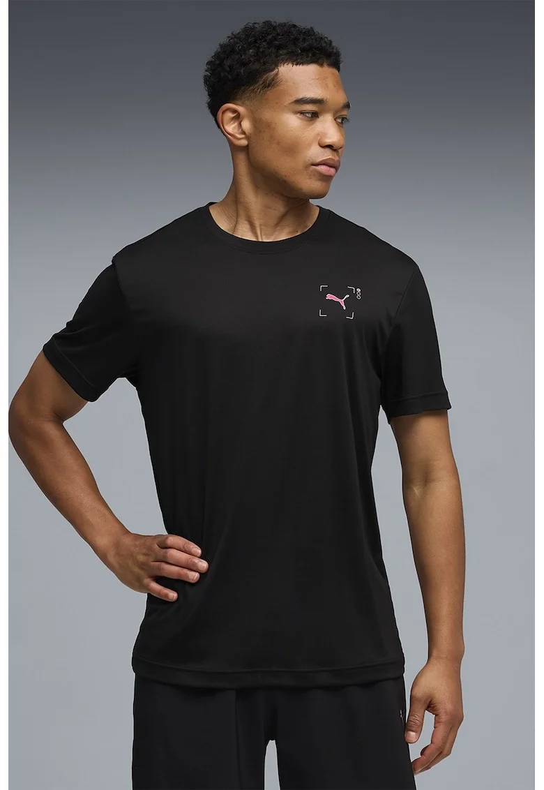 Tricou cu imprimeu pe spate pentru aleragre Illustration Graphic Tee, Negru/Roz aprins