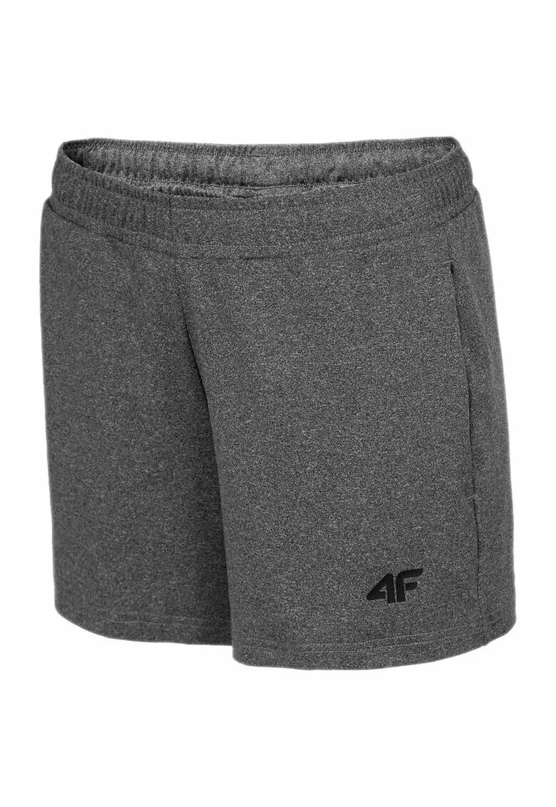 Pantaloni scurti sport dama H4L22-SKDF350,  Poliester/Elastan, Gri,