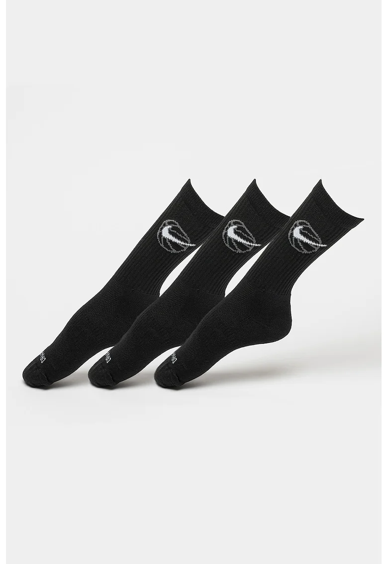 Set de sosete lungi unisex cu tehnologie Dri-Fit, pentru baschet - 3 perechi, Negru