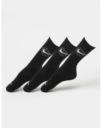 Set de sosete lungi unisex cu tehnologie Dri-Fit, pentru baschet - 3 perechi, Negru