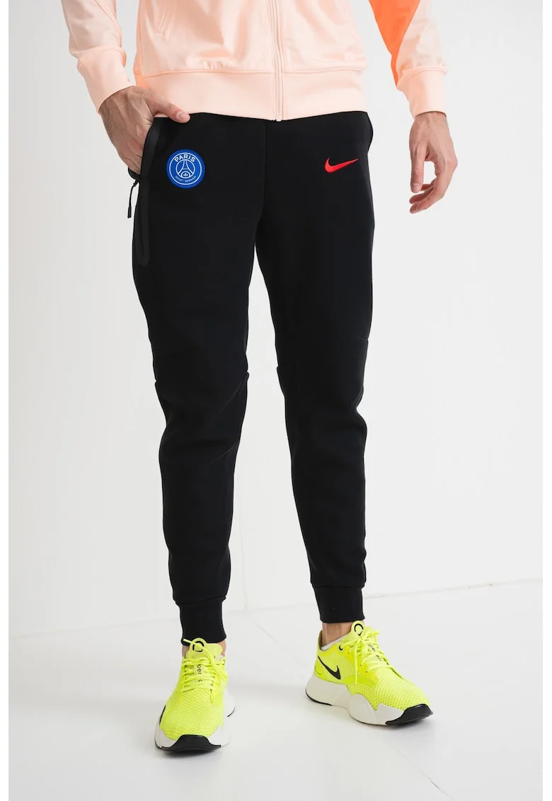 Pantaloni de trening cu buzunare laterale, pentru fotbal PSG, Rosu/Negru