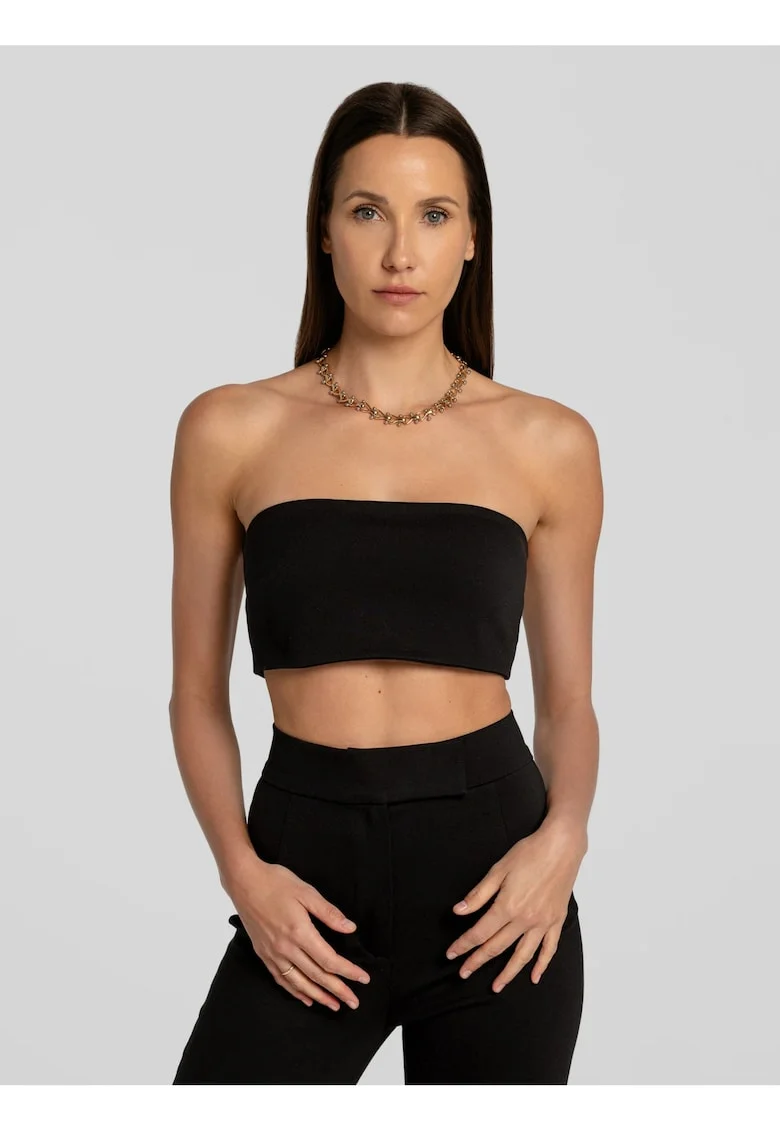 Top bandeau uni Vanya, Negru
