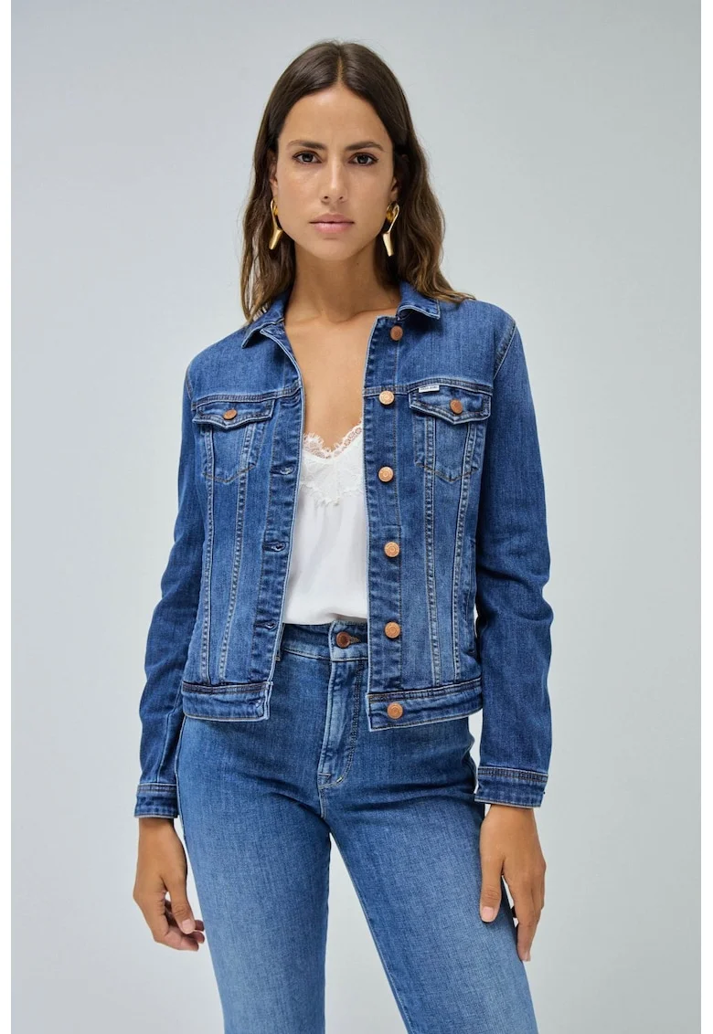 Jacheta cu nasturi din denim Trucker,