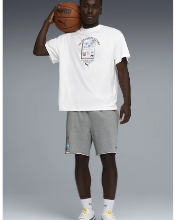 Tricou de bumbac pentru baschet The ATW Dylan, Alb/Negru/Albastru deschis