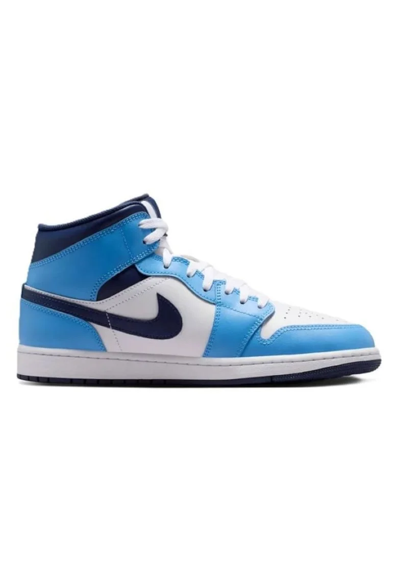 Pantofi sport barbati AIR JORDAN 1 MID,  Piele naturala, Albastru, Albastru