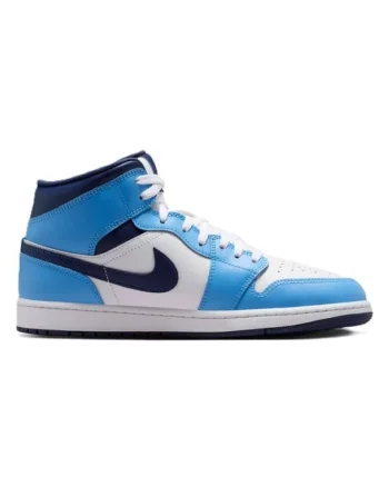 Pantofi sport barbati AIR JORDAN 1 MID,  Piele naturala, Albastru, Albastru