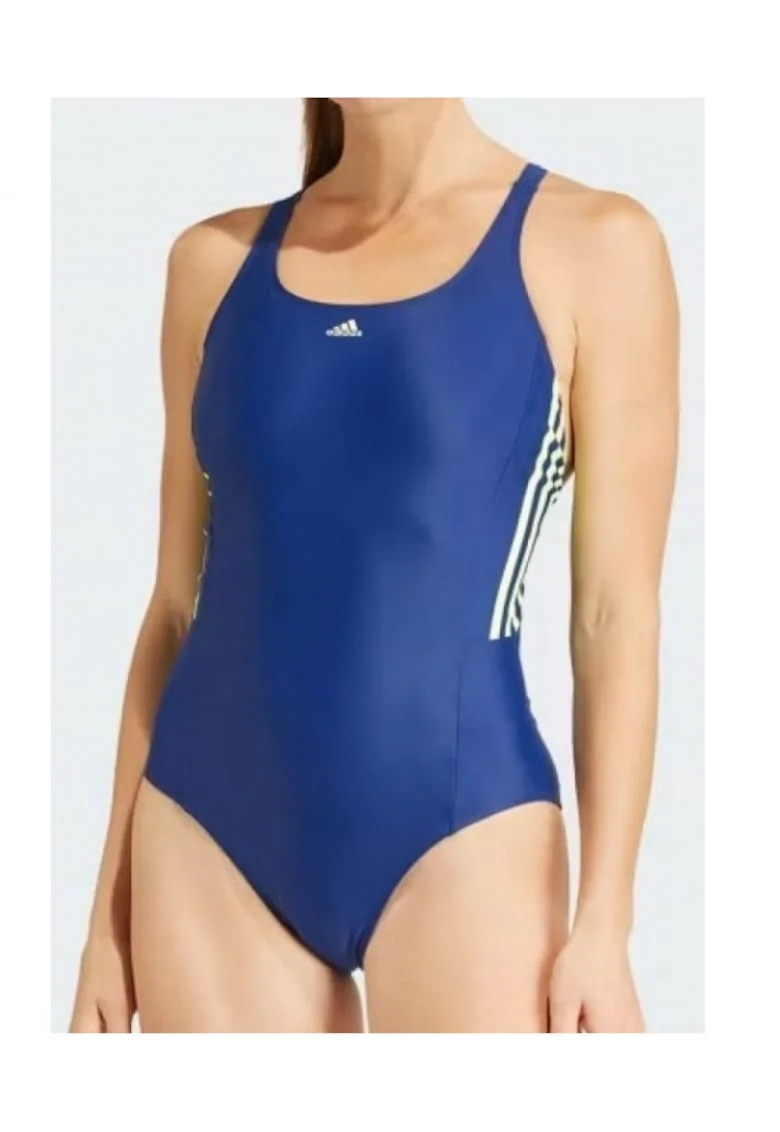 Costum de baie,  dintr-o piesa, albastru, poliester, elastan