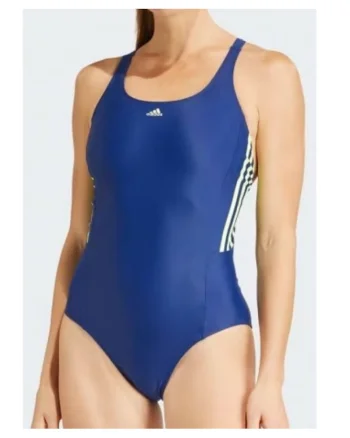 Costum de baie,  dintr-o piesa, albastru, poliester, elastan