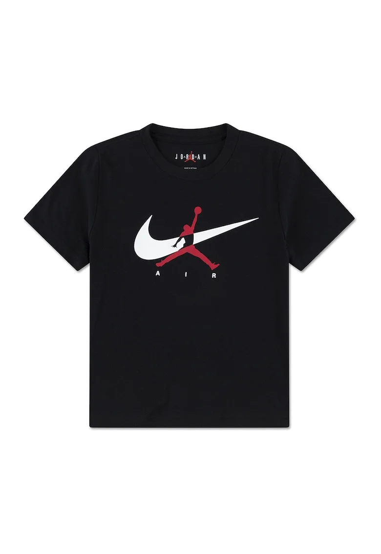 Tricou cu imprimeu grafic Jumpman Swoosh Intersection, Negru/Alb optic