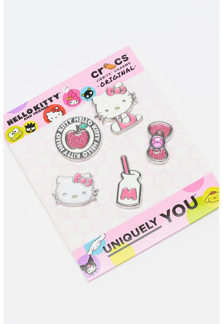Set de talismane cu Hello Kitty Jibbitz™ - 5 piese, Roz/Argintiu
