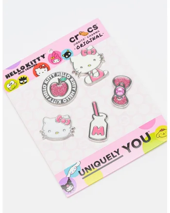 Set de talismane cu Hello Kitty Jibbitz™ - 5 piese, Roz/Argintiu