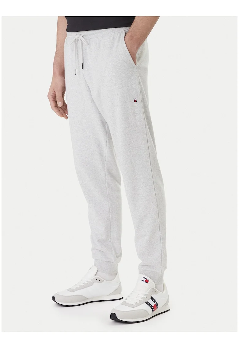Pantaloni de trening din amestec de bumbac cu buzunare si snur in talie