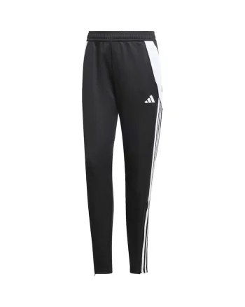 Pantaloni dama,  cu dungi, negru, sintetic,