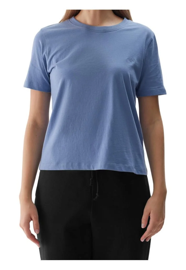 Tricou dama  bumbac, croiala lejera, albastru