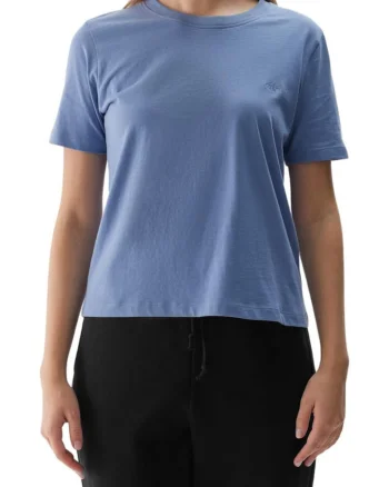 Tricou dama  bumbac, croiala lejera, albastru