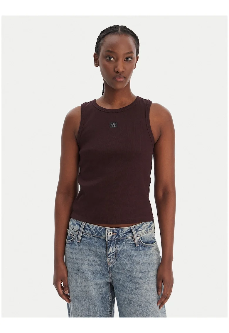 Top slim din amestec de bumbac,