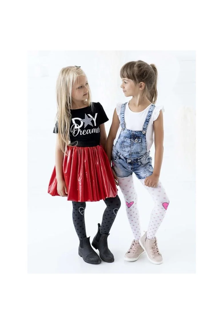 Dresuri copii cu model inimioare  Yes or No 120 den, Gri inchis