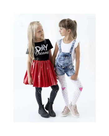 Dresuri copii cu model inimioare  Yes or No 120 den, Gri inchis