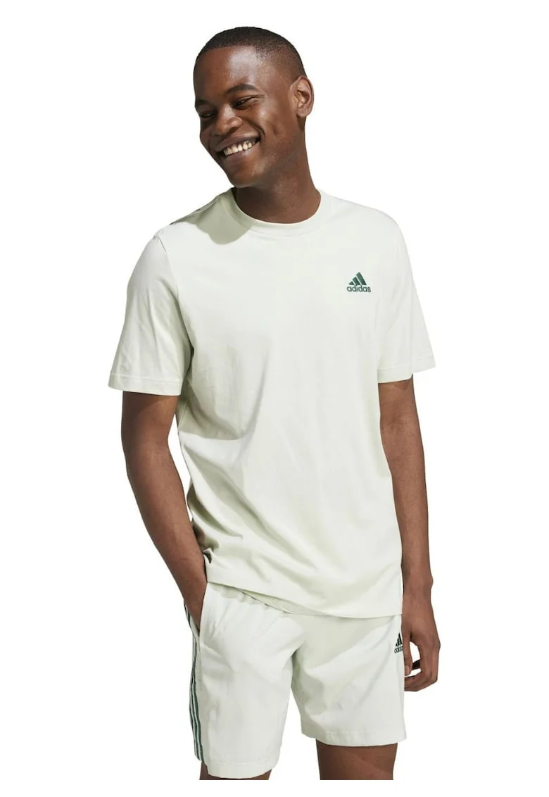Tricou barbatesc  Essentials, bumbac, verde deschis, logo brodat