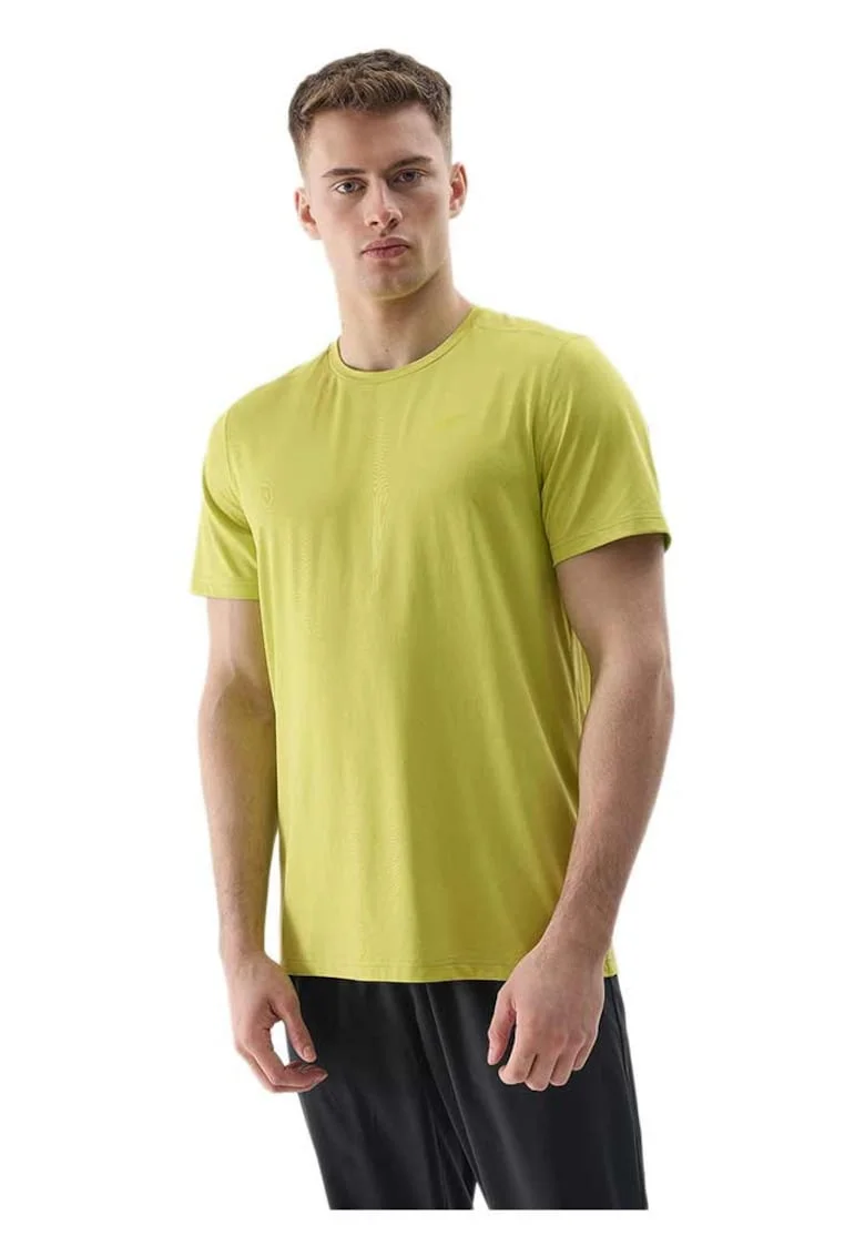 Tricou barbati  maneca scurta, galben, poliester reciclat