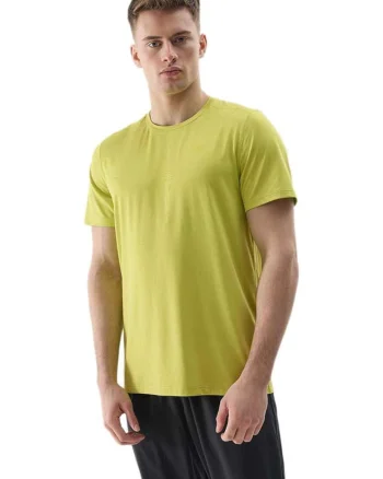 Tricou barbati  maneca scurta, galben, poliester reciclat