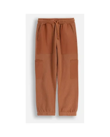 Pantaloni cargo,  ZC5120103YBK-018, bumbac, maro, pentru baieti, cu buzunare mari