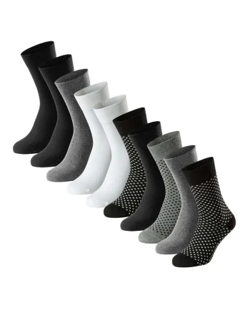 Schiesse, Set de sosete lungi cu model - 5 perechi, Alb/Negru/Gri